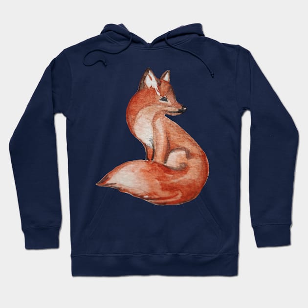 Fox Watercolor Seamless Pattern Hoodie by Ala Lopatniov